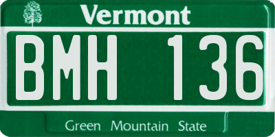 VT license plate BMH136