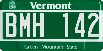 VT license plate BMH142
