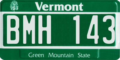 VT license plate BMH143
