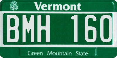 VT license plate BMH160