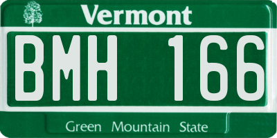 VT license plate BMH166