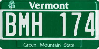 VT license plate BMH174