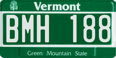 VT license plate BMH188