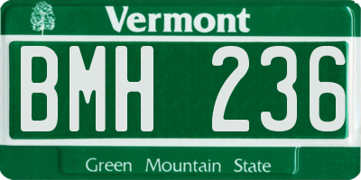 VT license plate BMH236