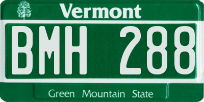 VT license plate BMH288