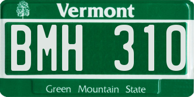 VT license plate BMH310