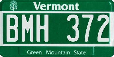 VT license plate BMH372