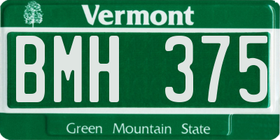 VT license plate BMH375