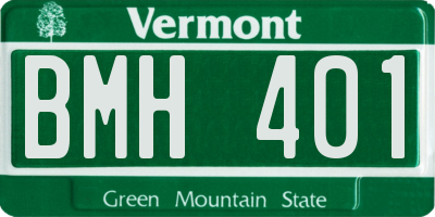 VT license plate BMH401