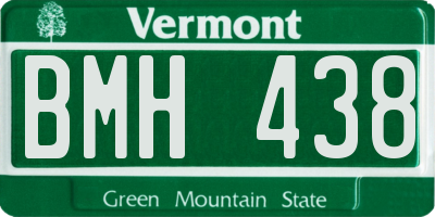 VT license plate BMH438