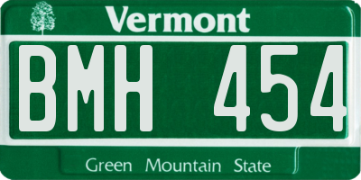 VT license plate BMH454
