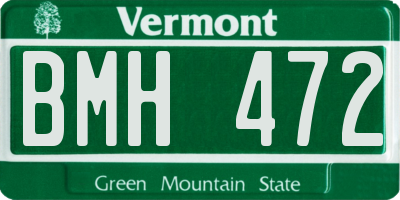 VT license plate BMH472