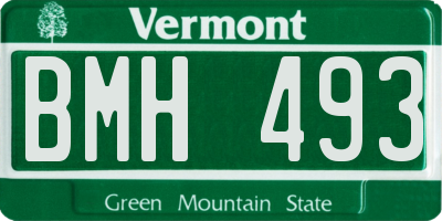 VT license plate BMH493