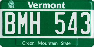VT license plate BMH543