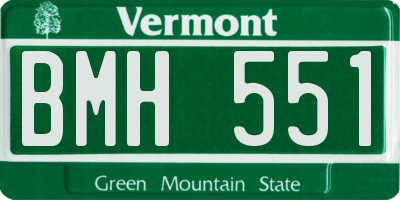 VT license plate BMH551