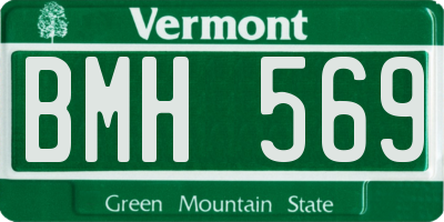VT license plate BMH569