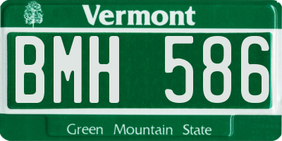 VT license plate BMH586