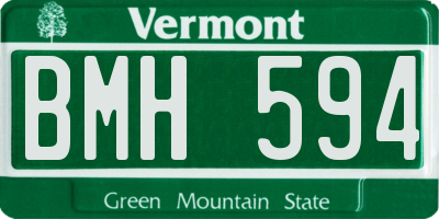 VT license plate BMH594