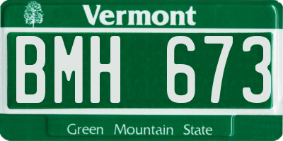 VT license plate BMH673