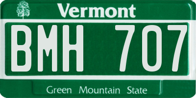 VT license plate BMH707