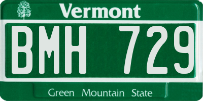VT license plate BMH729