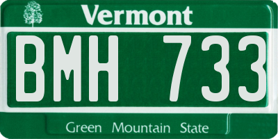 VT license plate BMH733