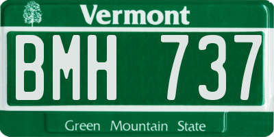 VT license plate BMH737