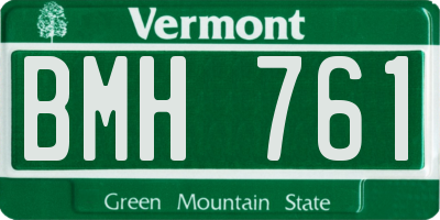 VT license plate BMH761