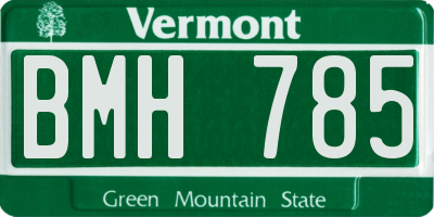 VT license plate BMH785