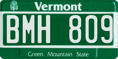 VT license plate BMH809