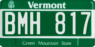 VT license plate BMH817