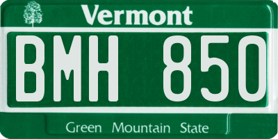 VT license plate BMH850