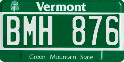 VT license plate BMH876
