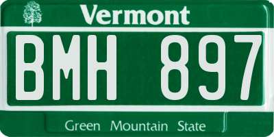 VT license plate BMH897