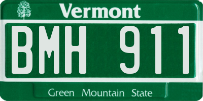 VT license plate BMH911