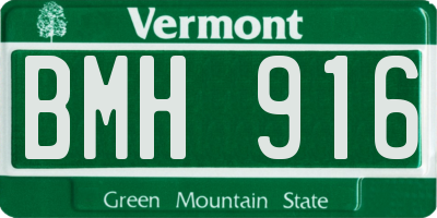 VT license plate BMH916