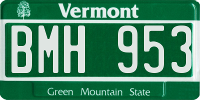 VT license plate BMH953