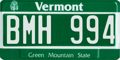 VT license plate BMH994