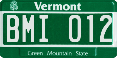 VT license plate BMI012