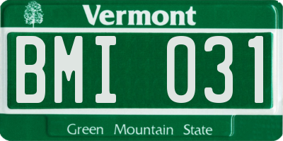 VT license plate BMI031