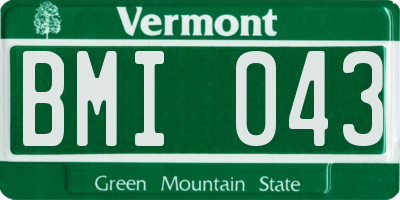VT license plate BMI043