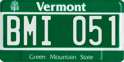 VT license plate BMI051