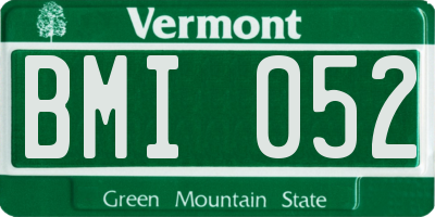 VT license plate BMI052