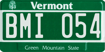 VT license plate BMI054
