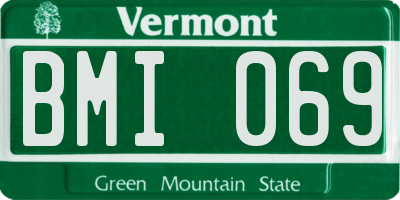 VT license plate BMI069