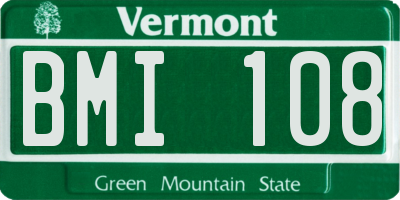 VT license plate BMI108