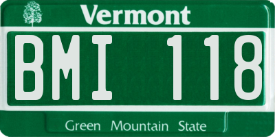 VT license plate BMI118