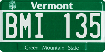 VT license plate BMI135