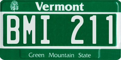 VT license plate BMI211