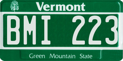 VT license plate BMI223